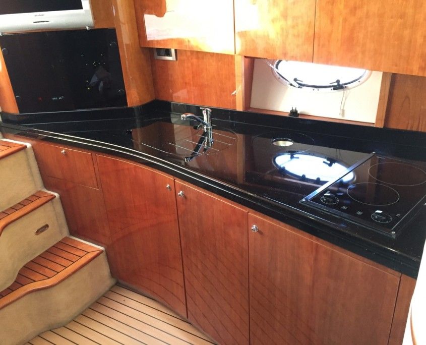 Galley Worktop & Glass Table Replacement Desty Marine Yacht Repairs